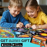 Quokka 100 Pieces Search and Find Floor Jigsaw Puzzles for Kids Ages 4-6 - 3 Set Educational Puzzles