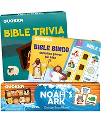 Quokka 2X Set Bible Games for Kids 4-6 - Bible Bingo, Noah Ark Toy