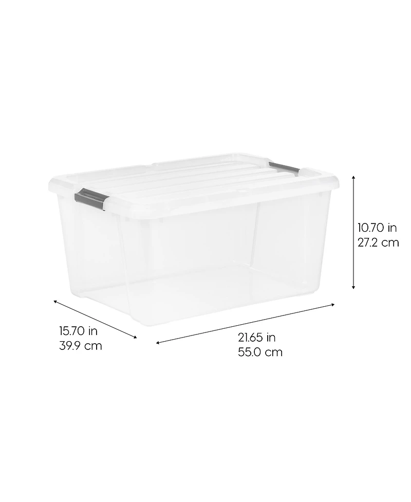 Iris 45qt Clear View Plastic Storage Bin with Lid and Latching Buckles