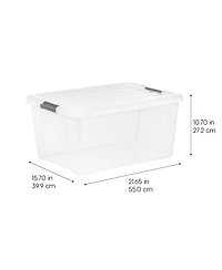 Iris 45qt Clear View Plastic Storage Bin with Lid and Latching Buckles