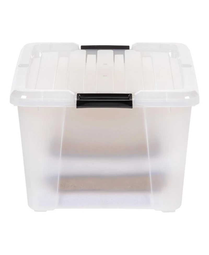 Iris Usa 45 Quart Plastic Storage Container Bin with Latching Lid, Clear, 4 Pack