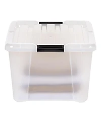Iris Usa 45 Quart Plastic Storage Container Bin with Latching Lid, Clear, 4 Pack