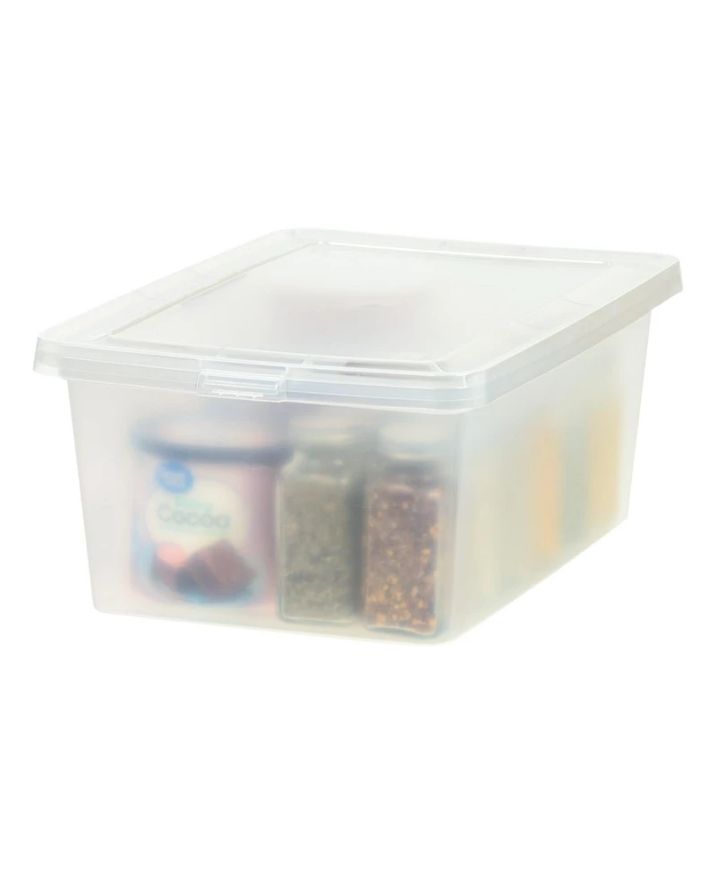 Iris Usa 17 Qt Clear Storage Box, Bpa-Free Plastic Stackable Bin with Lid, 4 Pack, Containers to Organize Shoes and Closet Shelves, Classroom Organiza