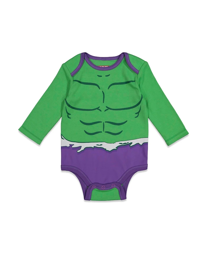 Avengers Baby Boys Captain America The Hulk iron Man Spider 5 Pack Bodysuits Newborn to