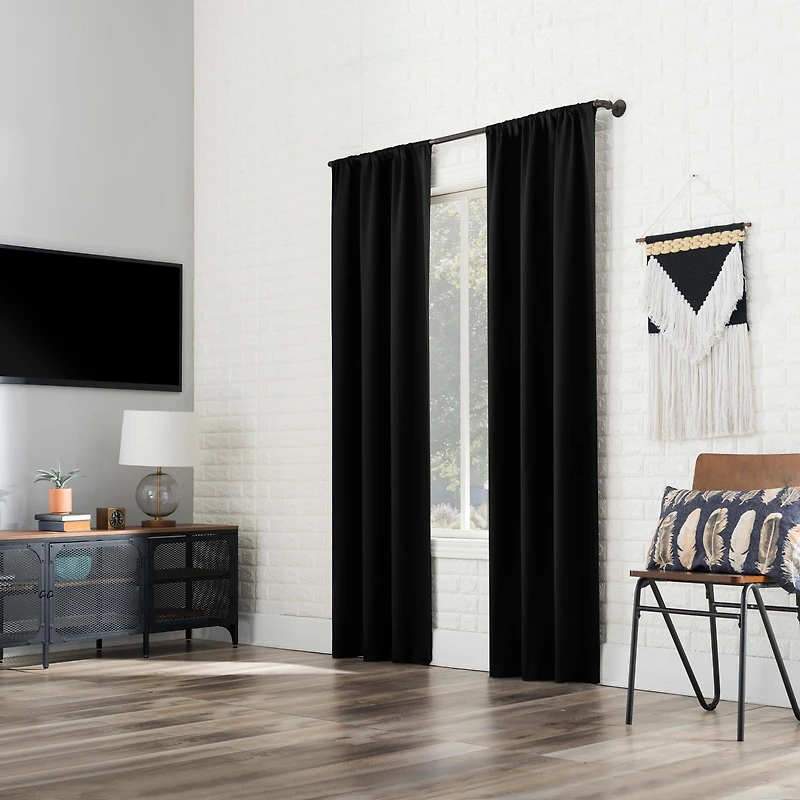 Bergen Theater Grade Extreme 100% Blackout Rod Pocket Curtain Panel