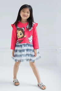 Gabby's Dollhouse Girls Dreamworks Pandy Paws Cakey Cat French Terry Dress