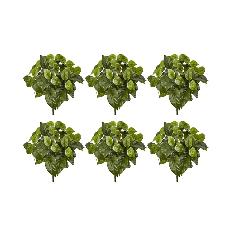 Slickblue Pothos Artificial Plant for Lush, Easy Care Indoor Decor (Set of 6)