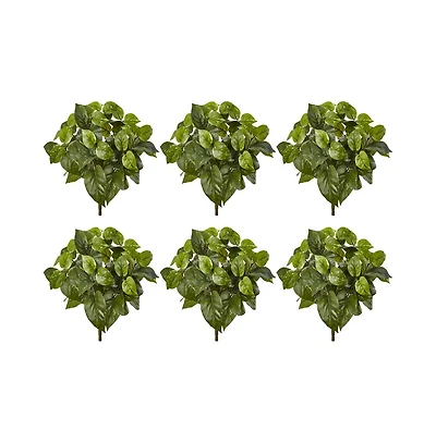 Slickblue Pothos Artificial Plant for Lush, Easy Care Indoor Decor (Set of 6)