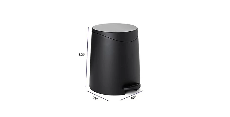 Superio Mini 3 Liter Step On Plastic Bathroom Trash Can with Lid
