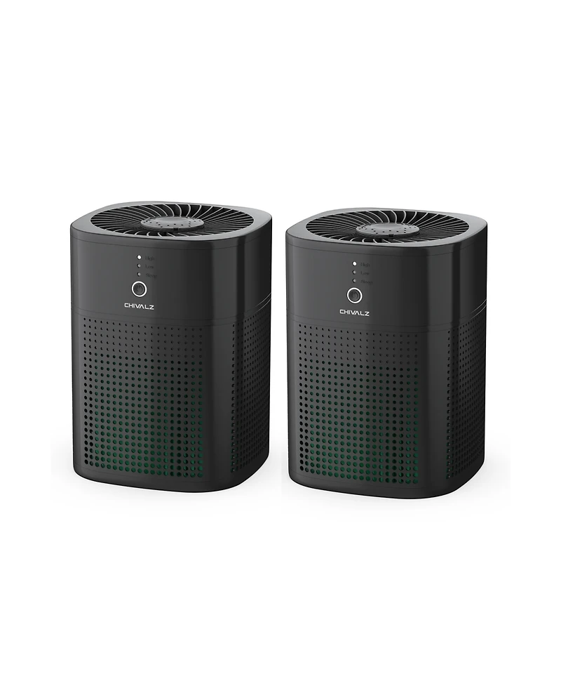 Chivalz 2 Pack Air Purifiers for Bedroom, Air Purifiers for Home Bedroom, Quiet Air Cleaner with 24dB Sleep Mode, True Hepa Filter for Pet
