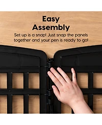 Iris Usa 24'' Pet Playpen 2 Panel Add-On, Dog Playpen, Puppy Small Medium Dogs, Heavy-Duty Molded Plastic, Rust-Free, Customizable, Black