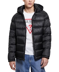 Guess Men's Adam Puffer Jacket with Removable Hood