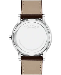 Movado Men's Museum Classic Swiss Quartz Brown Leather Watch 40mm