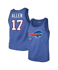Majestic Men's Josh Allen Royal Buffalo Bills Tri-Blend Player Name Number Tank Top