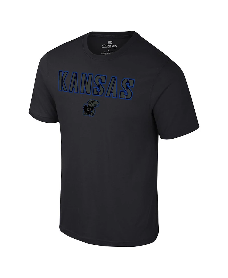 Colosseum Men's Black Kansas Jayhawks Color Pop Active Blend T-Shirt