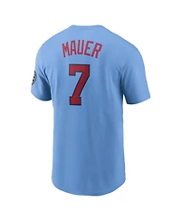 Nike Men's Joe Mauer Light Blue Minnesota Twins 2024 Baseball Hall of Fame Name Number T-Shirt