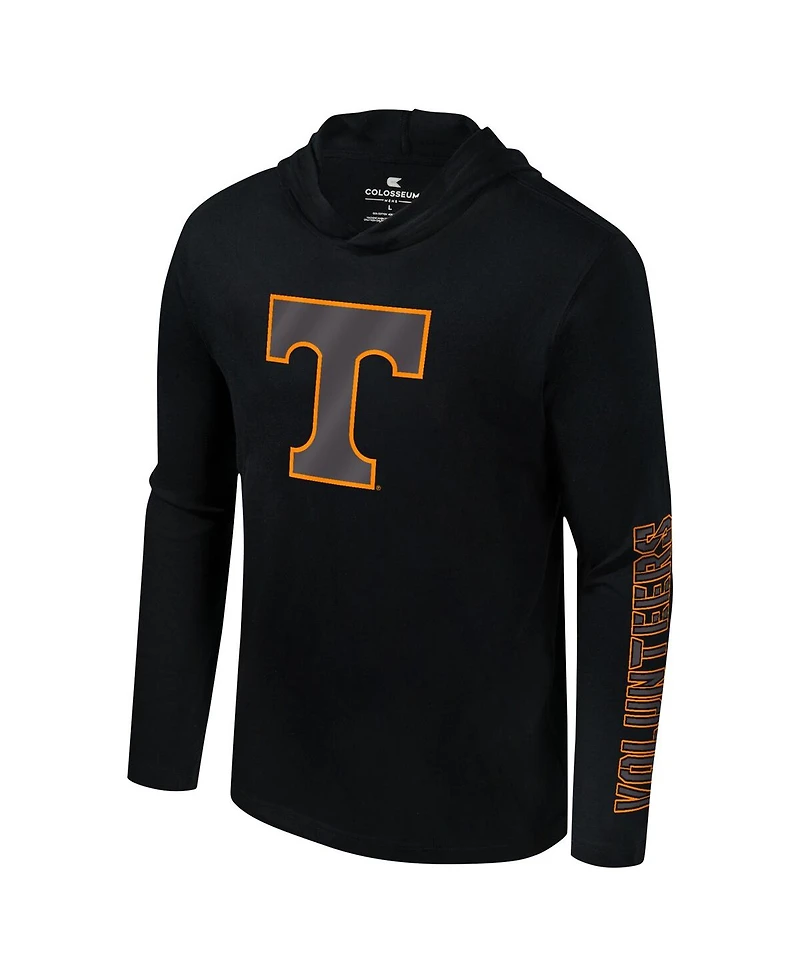 Colosseum Men's Black Oklahoma State Cowboys Color Pop Active Blend 2-Hit Long Sleeve Hooded T-Shirt