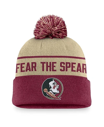 Nike Men's Gold/Garnet Florida State Seminoles Local Peak Cuffed Knit Hat with Pom