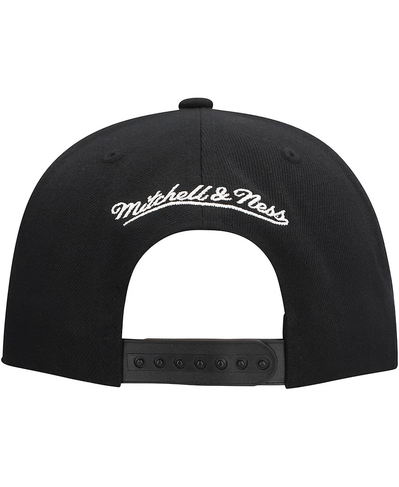 Mitchell & Ness Men's Black San Jose Sharks Core Top Spot Snapback Hat