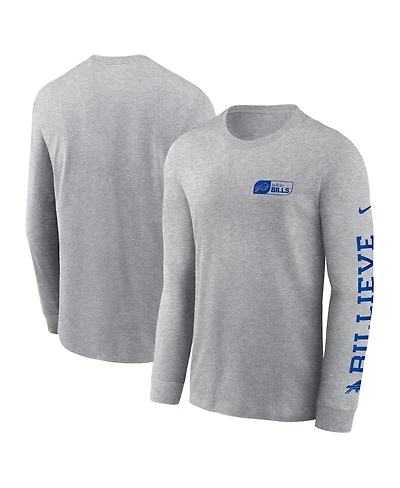 Nike Men's Heather Gray Buffalo Bills All Out Long Sleeve T-Shirt