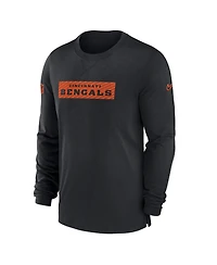 Nike Men's Black Cincinnati Bengals Sideline Player Performance Long Sleeve T-Shirt