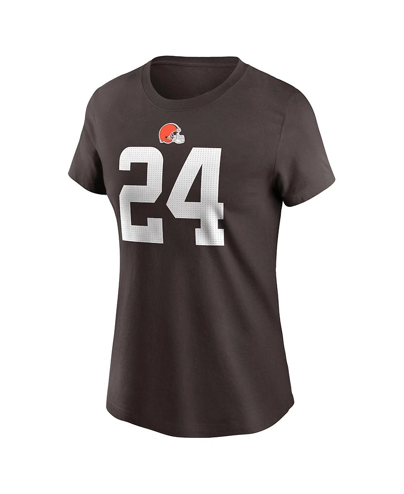 Nike Women's Nick Chubb Brown Cleveland Browns Player Name Number T-Shirt
