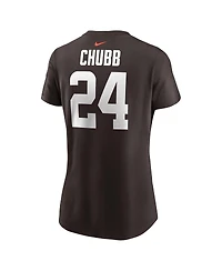 Nike Women's Nick Chubb Brown Cleveland Browns Player Name Number T-Shirt