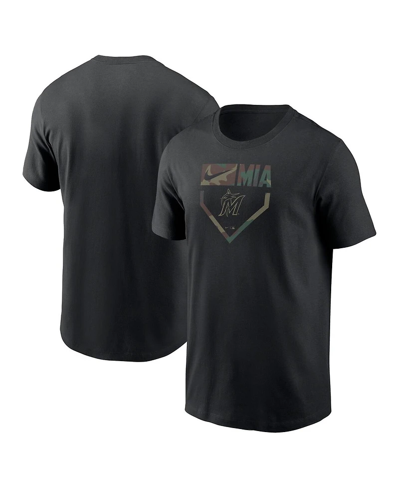 Nike Men's Black Miami Marlins Camo T-Shirt