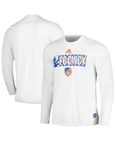 Adidas Men's White Fc Cincinnati 2024 Jersey Hook Aeroready Long Sleeve T-Shirt