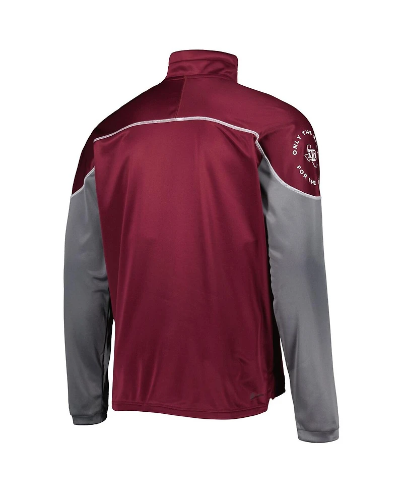 Adidas Men's Maroon Texas A&M Aggies Aeroready Knit Quarter-Snap Jacket