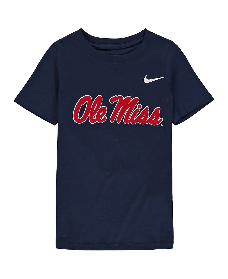 Nike Little Boys and Girls Navy Ole Miss Rebels Logo Performance T-Shirt