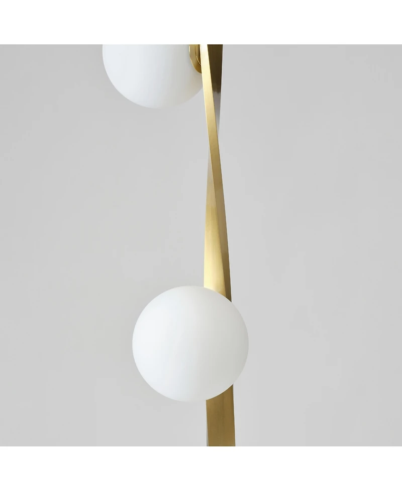 Nola Contemporary Twist Gold Led Floor Lamp with Globe Shades (60")