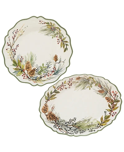 Certified International Winters Forest 2-Pc. Melamine Platter Set