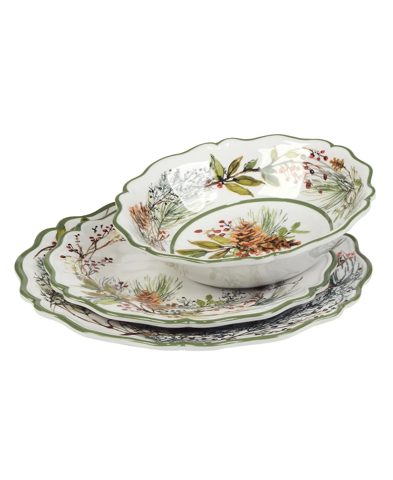 Certified International Winters Forest 12-Pc. Melamine Dinnerware Set, Service for 4