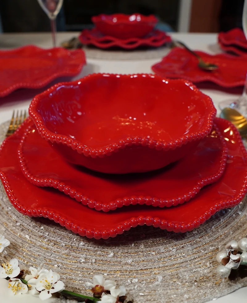 Certified International Perlette Red All Purpose Bowls, Set of 4