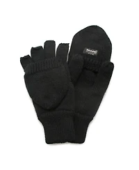 Muk Luks Men's Unisex Knit Flip Gloves , Brown, Large