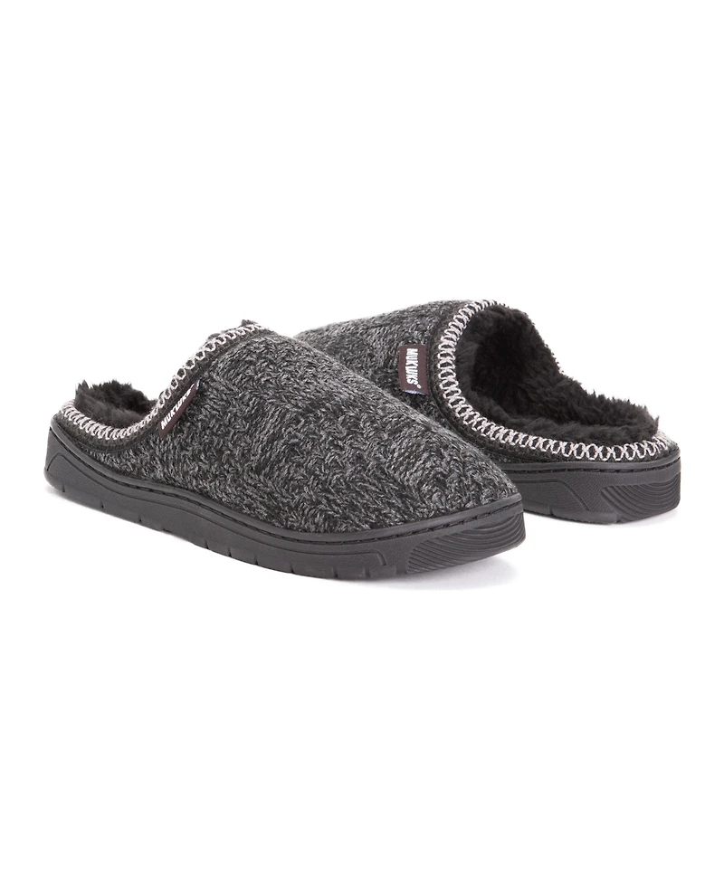 Muk Luks Men's Gabriel Clog Slippers, Black, S (8-9)