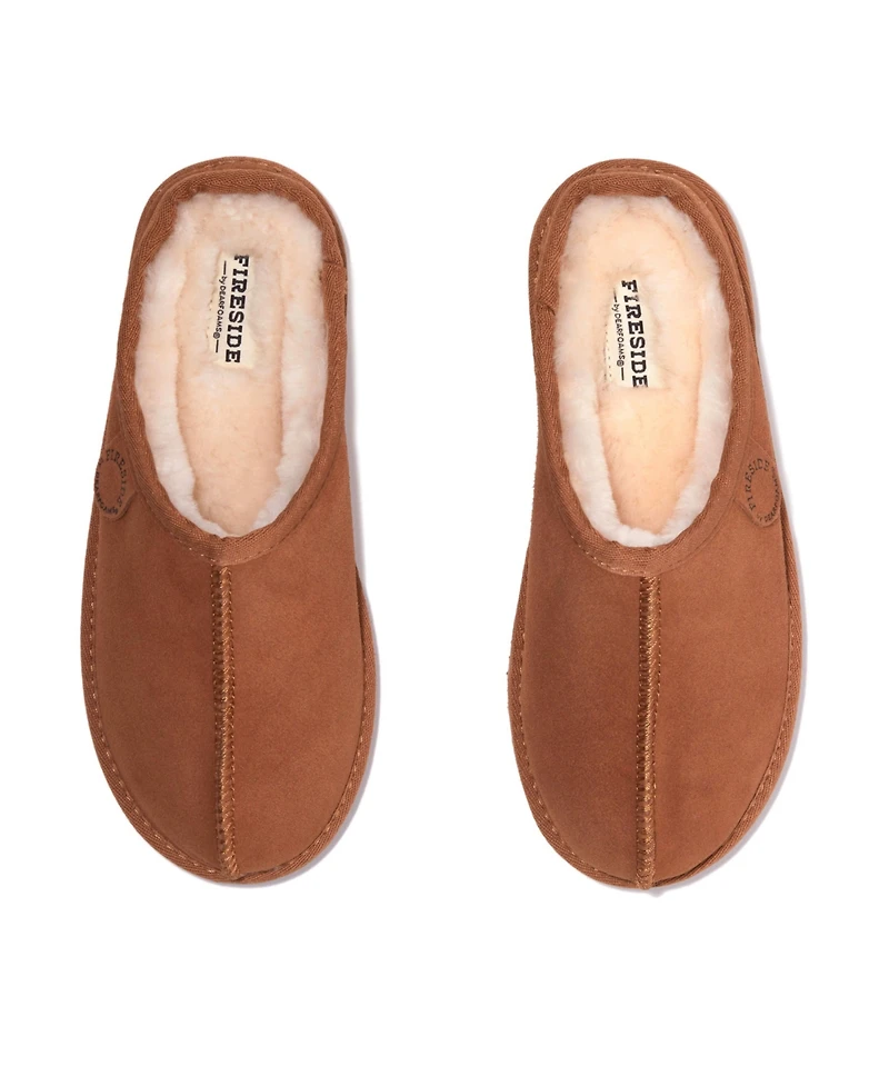 Fireside By Dearfoams Women's Greta Genuine Shearling Clog Slipper