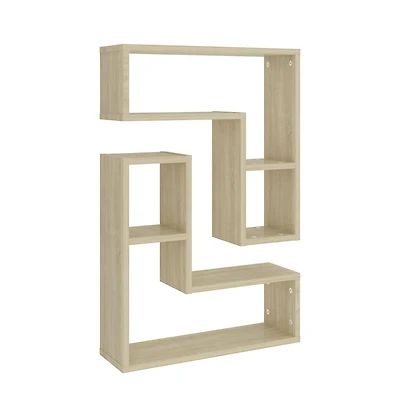 vidaXL Wall Shelves 2 pcs 19.7"x5.9"x19.7" Engineered Wood