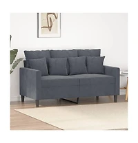 vidaXL 2-Seater Sofa Dark Gray 47.2" Velvet