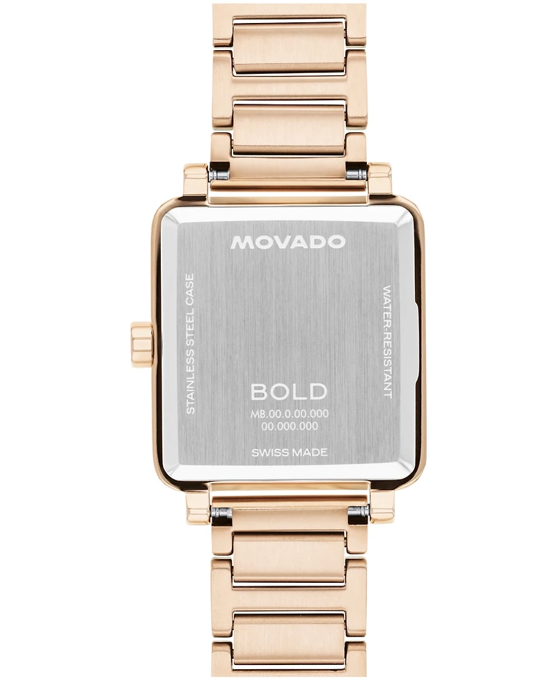 Movado Women's Bold Evolution 2.0 Swiss Quartz Ionic Plated Rose Gold Steel Watch 26mm