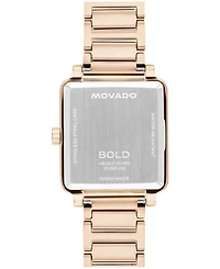 Movado Women's Bold Evolution 2.0 Swiss Quartz Ionic Plated Rose Gold Steel Watch 26mm