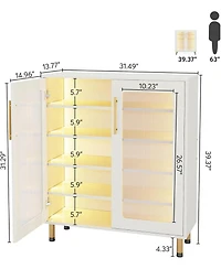 Tribesigns Buffet Cabinet with Acrylic Doors and Led Light for Living Room, Kitchen