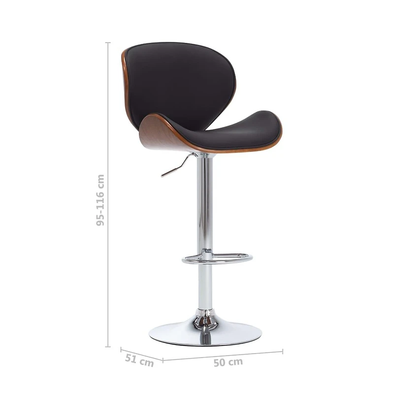Bar Stool Black Faux Leather