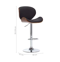 Bar Stool Black Faux Leather