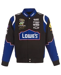 Jh Design Men's Black Jimmie Johnson Lowe's Twill Driver Uniform Full-Snap Jacket
