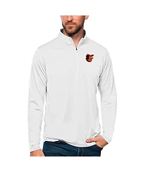 Antigua Men's White Baltimore Orioles Tribute Quarter-Zip Pullover Top
