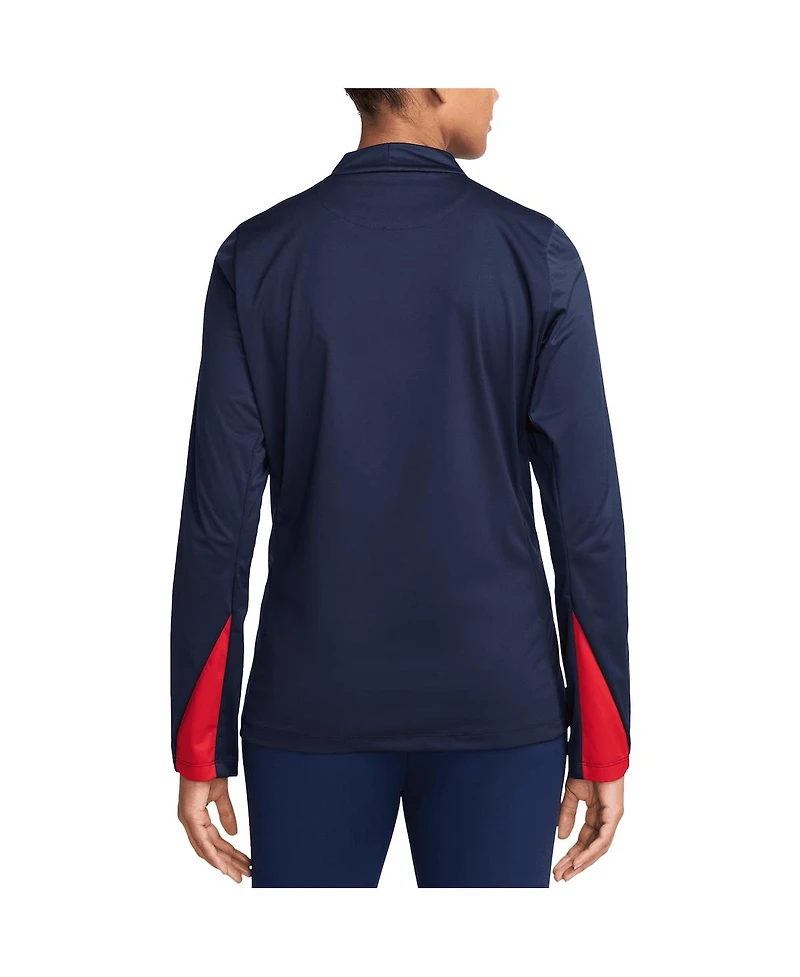 Nike Women's Navy Usmnt 2024 Strike Drill Performance Quarter-Zip Pullover Top