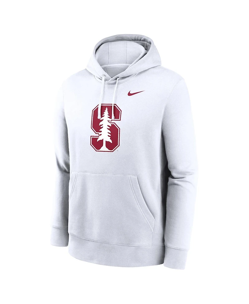 Nike Men's White Stanford Cardinal Primetime Evergreen Club Fleece Pullover Hoodie