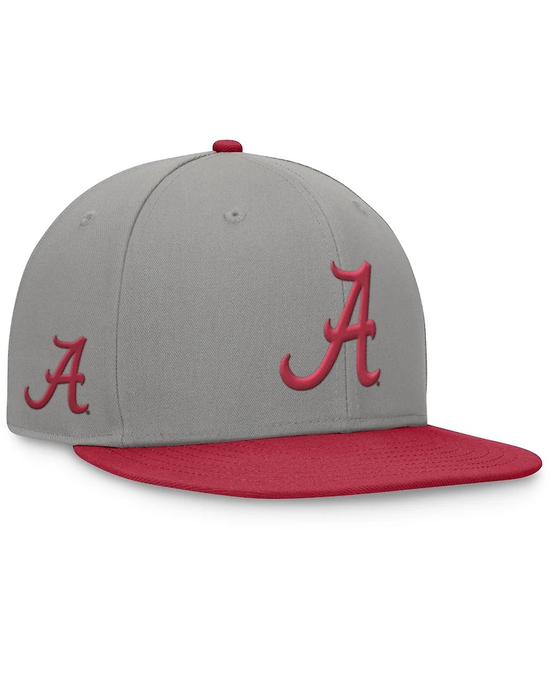 Top of the World Men's Gray/Crimson Alabama Crimson Tide Rally Two-Tone Fitted Hat